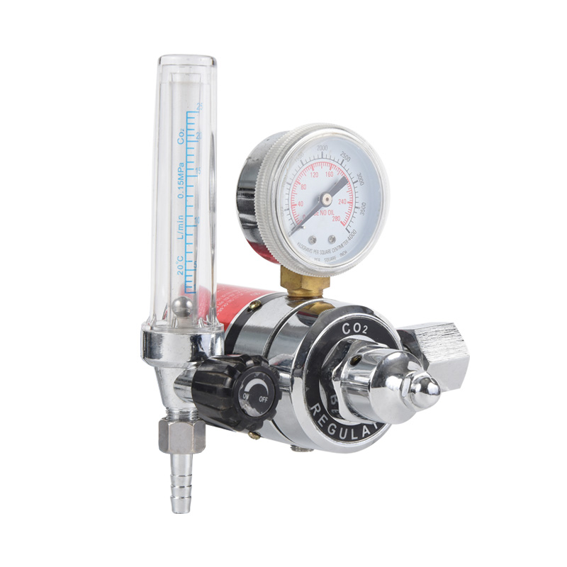 Uppvärmd typ koldioxid CO2-regulator Full mässing gasregulator med justerbart tryck