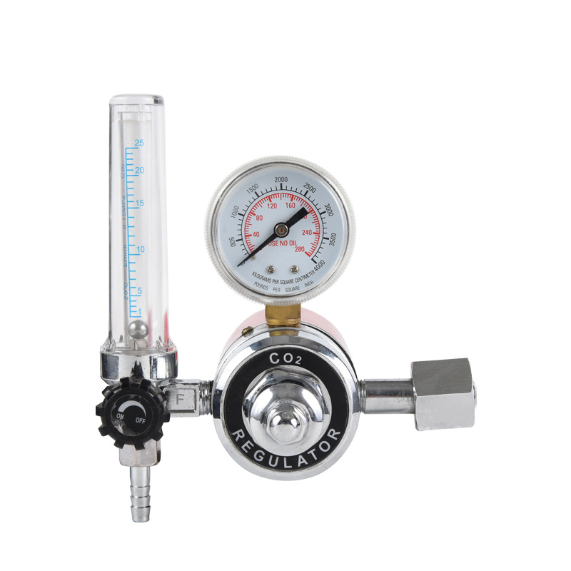 Uppvärmd typ koldioxid CO2-regulator Full mässing gasregulator med justerbart tryck