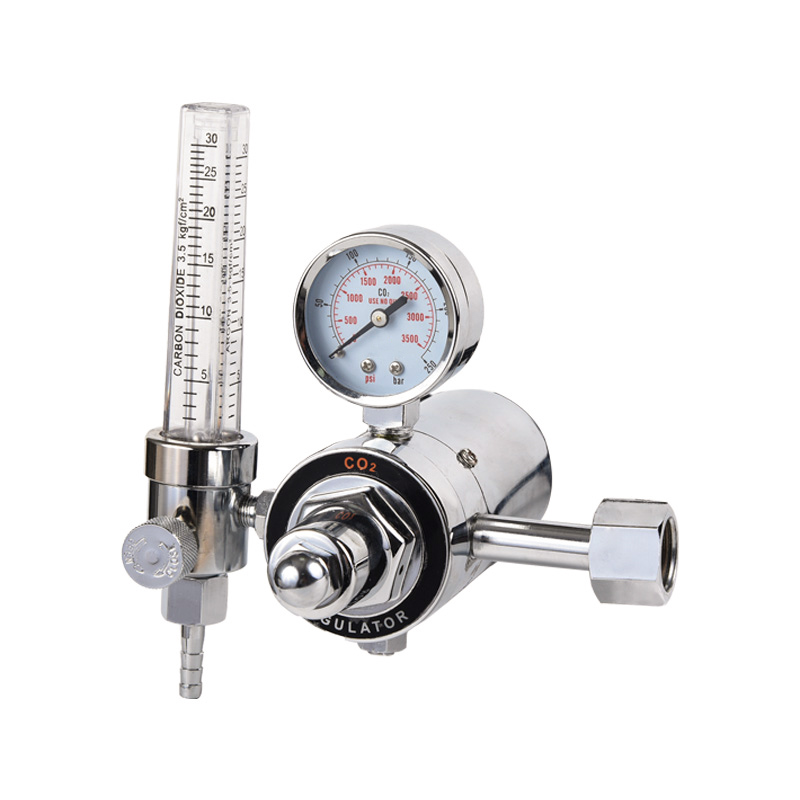 Uppvärmd typ koldioxid CO2-regulator Full mässing gasregulator med justerbart tryck